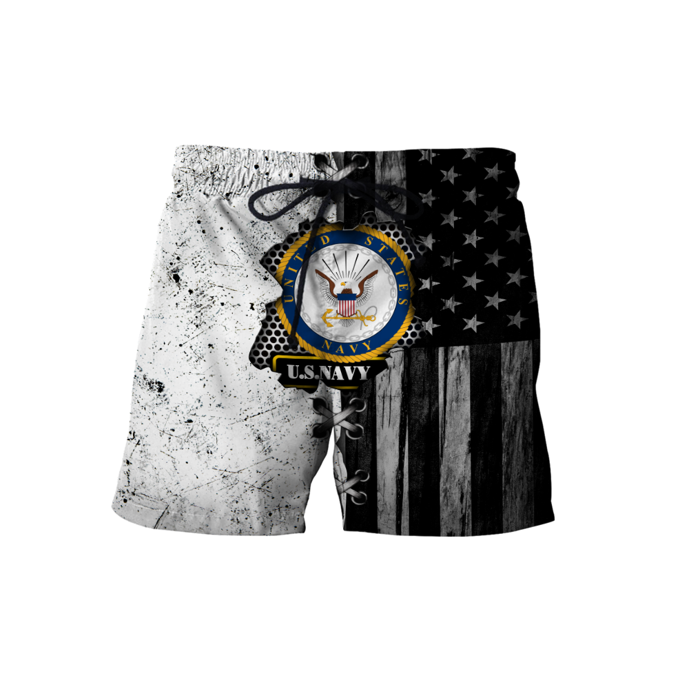 Veteran US Navy in my heart 3D shirts for men and women BW Proud Military