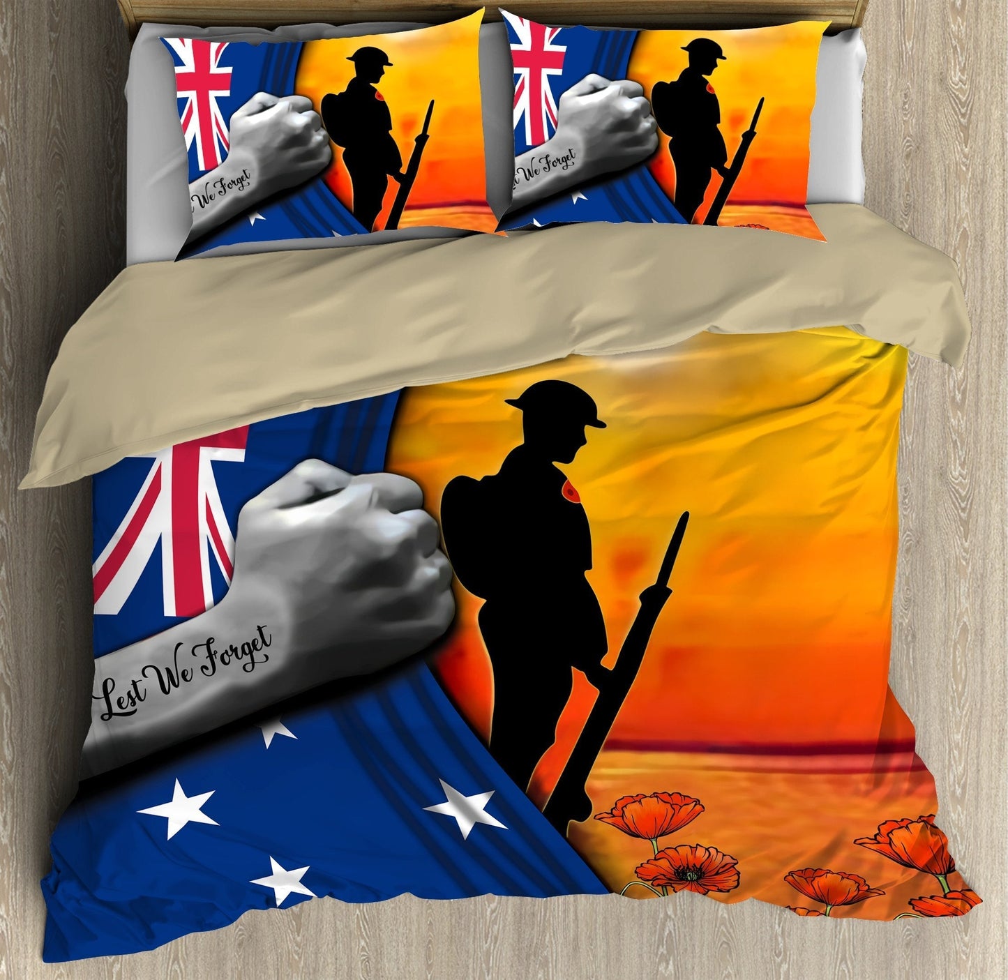 Tmarc Tee Anzac Day Lest we forget Australia Bedding set
