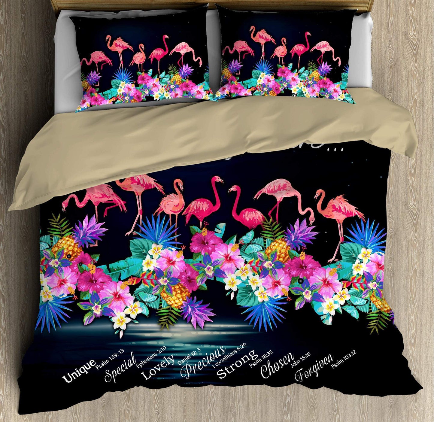 Tropical Flamingo God Says You Are Bedding Set AM082049-MEI