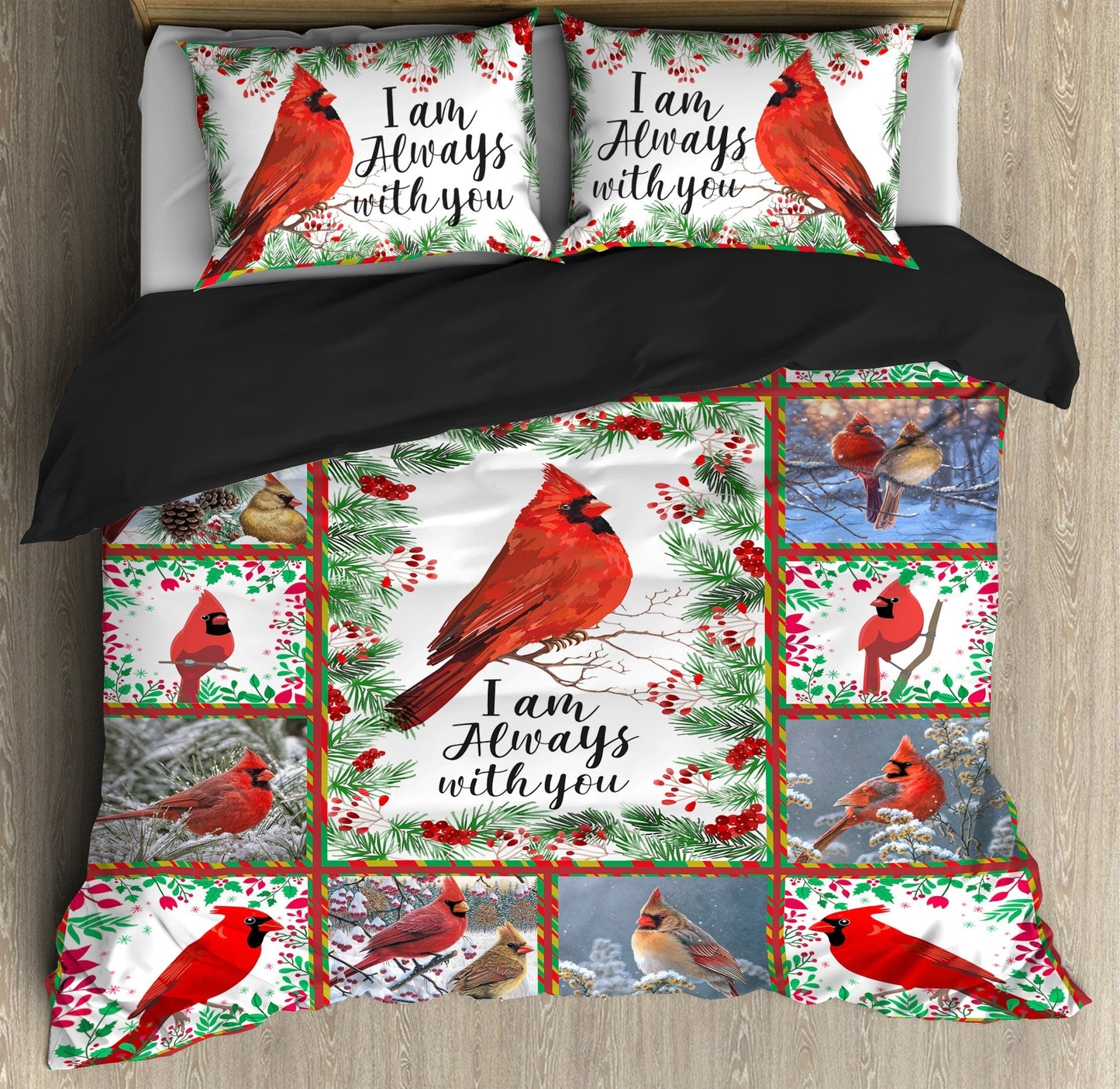Beautiful Cardinal Birds I am always with you Bedding Set