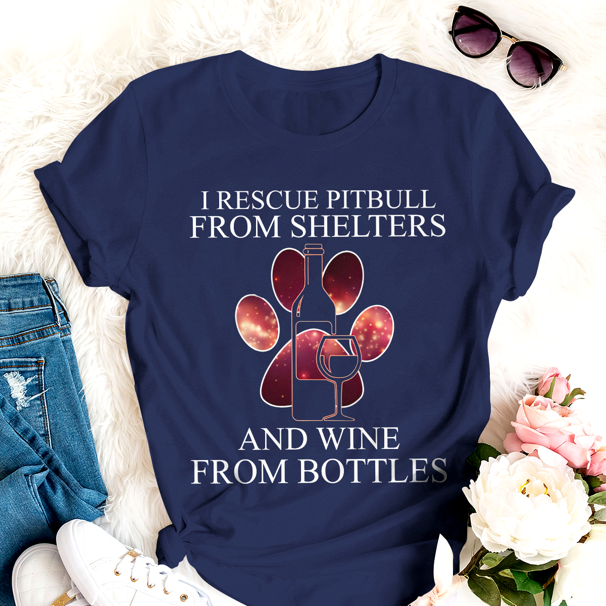 Dog T-shirt Rottweiler A Woman Wine