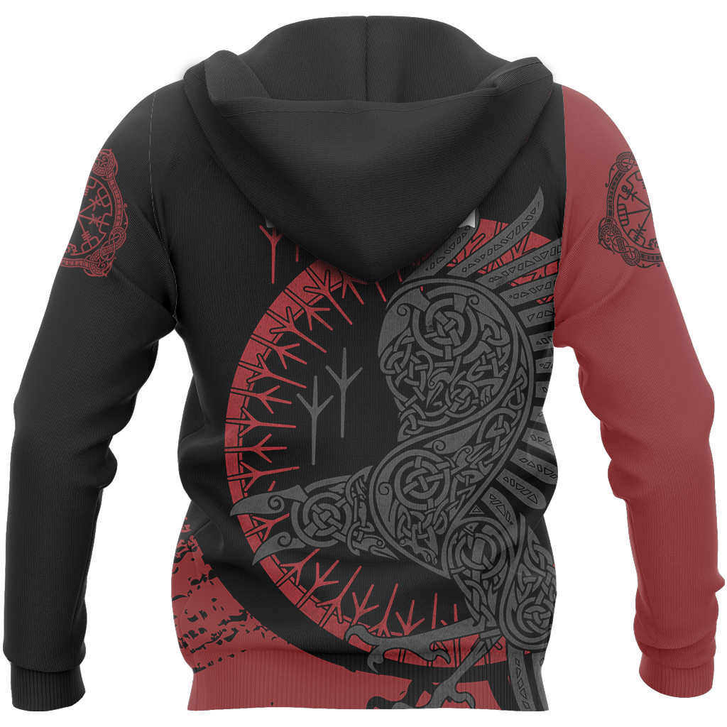 Viking Raven Zip Hoodie A0 - Amaze Style™-FULL ZIPPER HOODIES