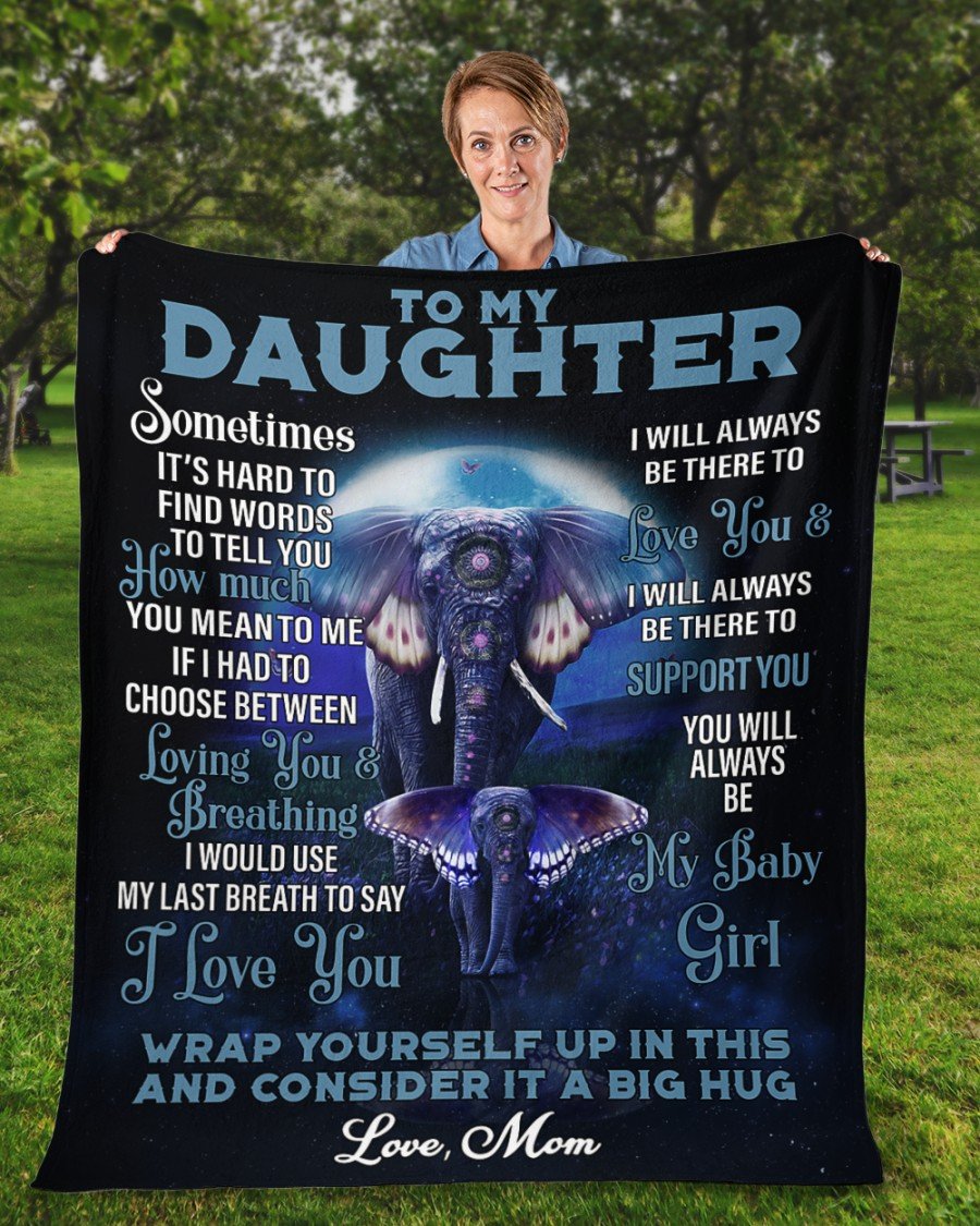 To My Daughter From Mom - Elephants - Premium Blanket