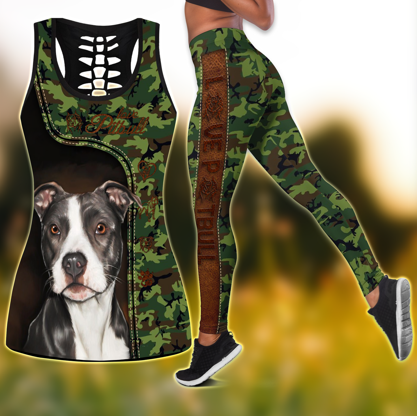 Love Pit bull Combo Legging + Tank by SUN Pi210421 - Amaze Style™-Apparel