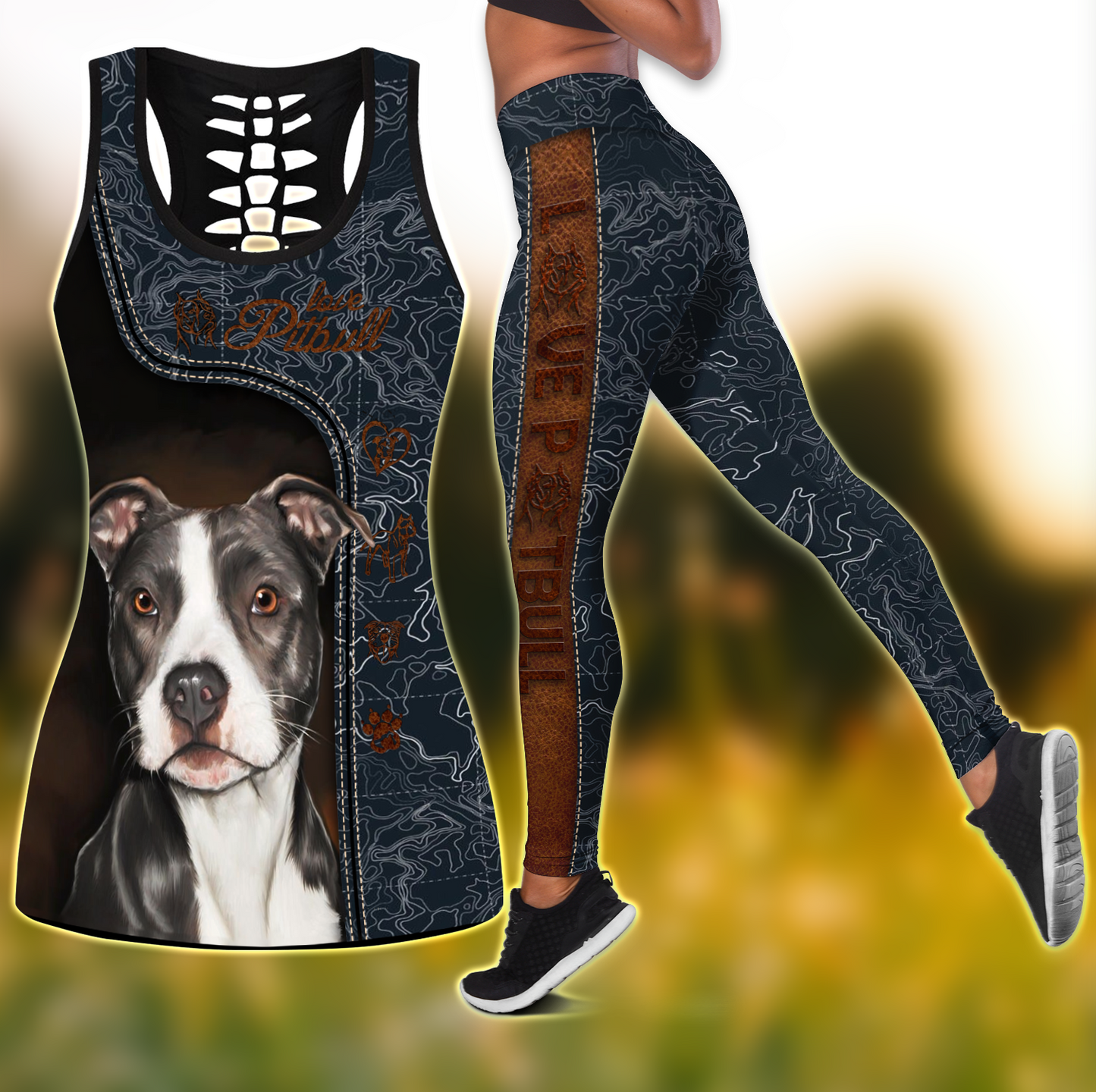 Love Pit bull Combo Legging + Tank by SUN Pi210422 - Amaze Style™-Apparel