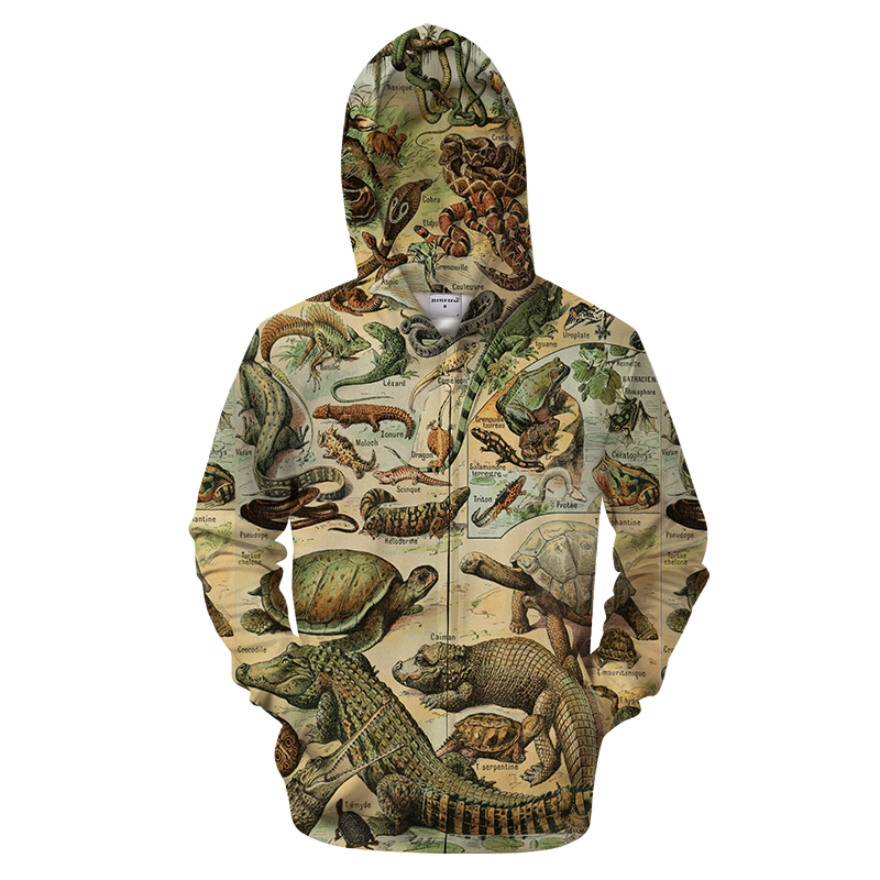 3D AOP snake, crocodile Shirt-Apparel-6teenth World-Zip-Up Hoodie-S-Vibe Cosy™