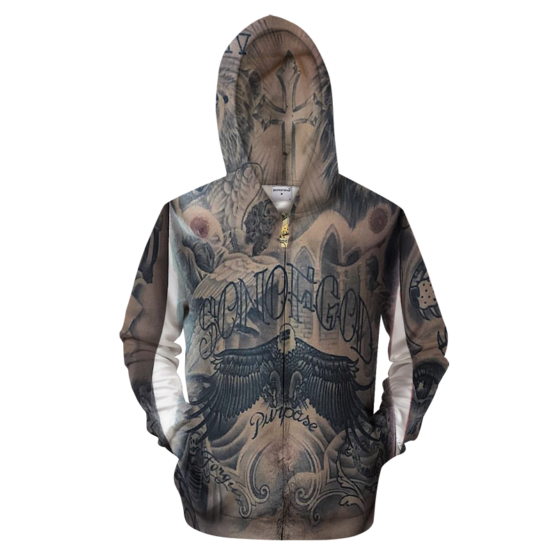 3D AOP son of god_sleeve Shirt-Apparel-6teenth World-Zip-Up Hoodie-S-Vibe Cosy™