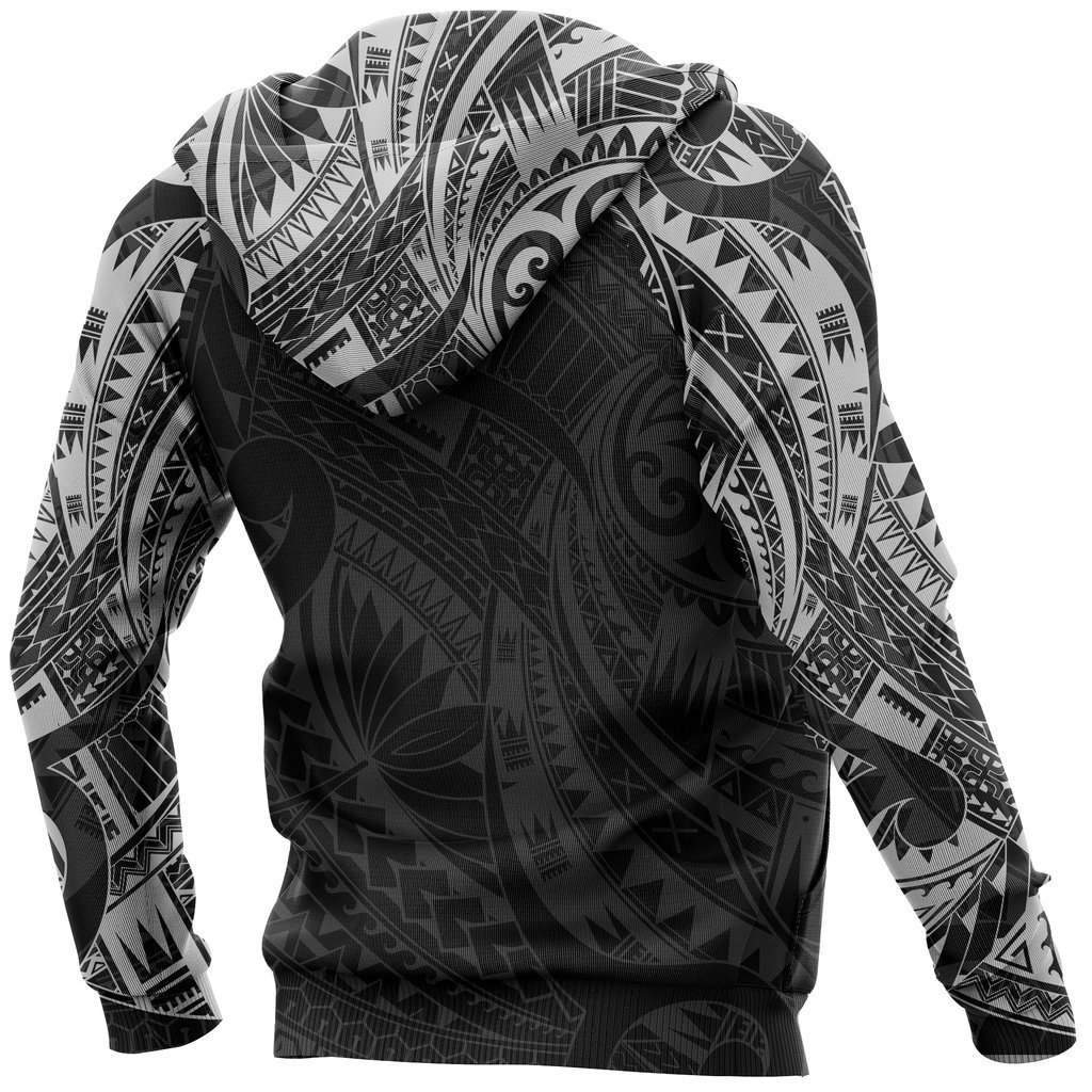 Turtle Maori Tattoo All Over Hoodie White HC0803 - Amaze Style™-Apparel