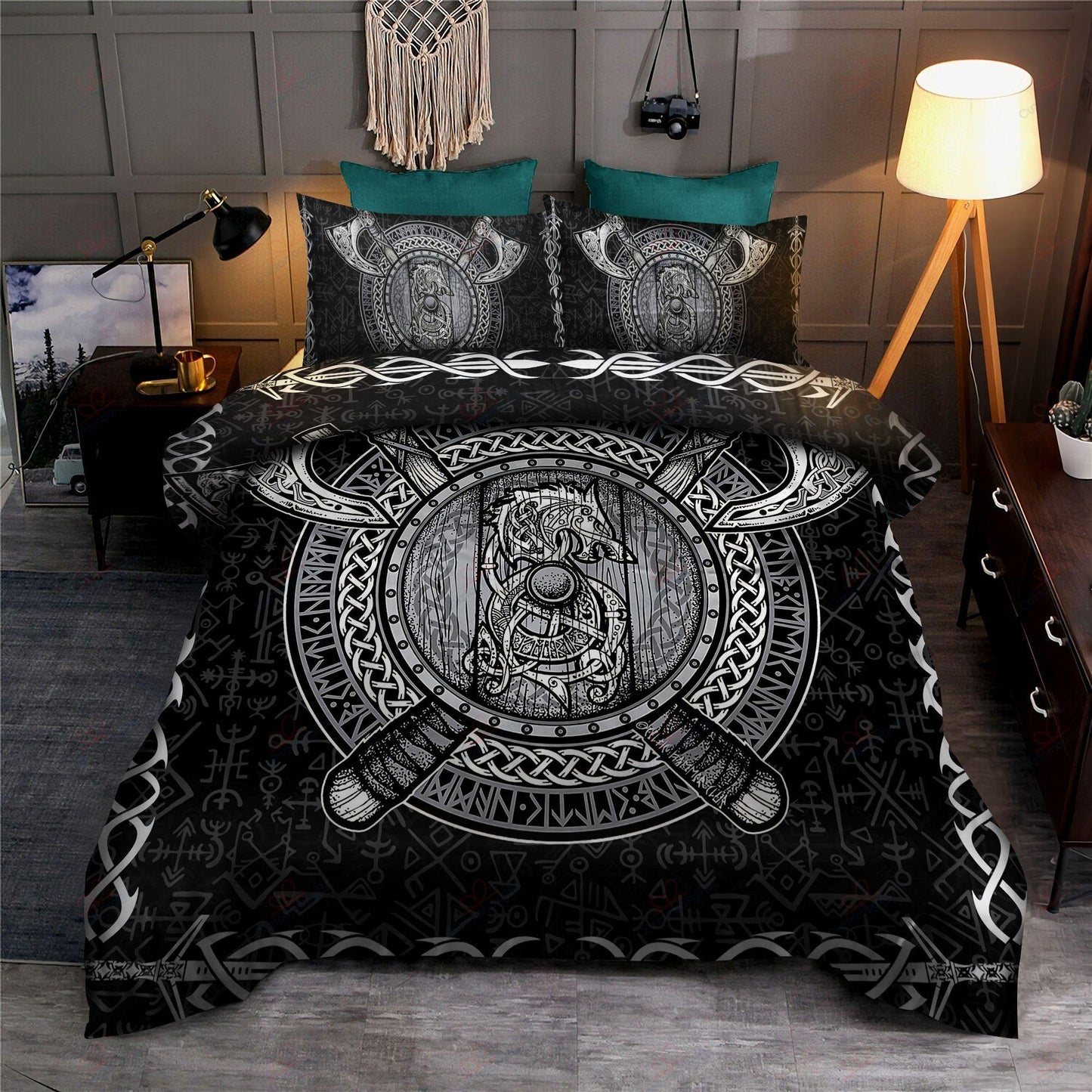 Wolf Fenrir Viking Shield Bedding Set
