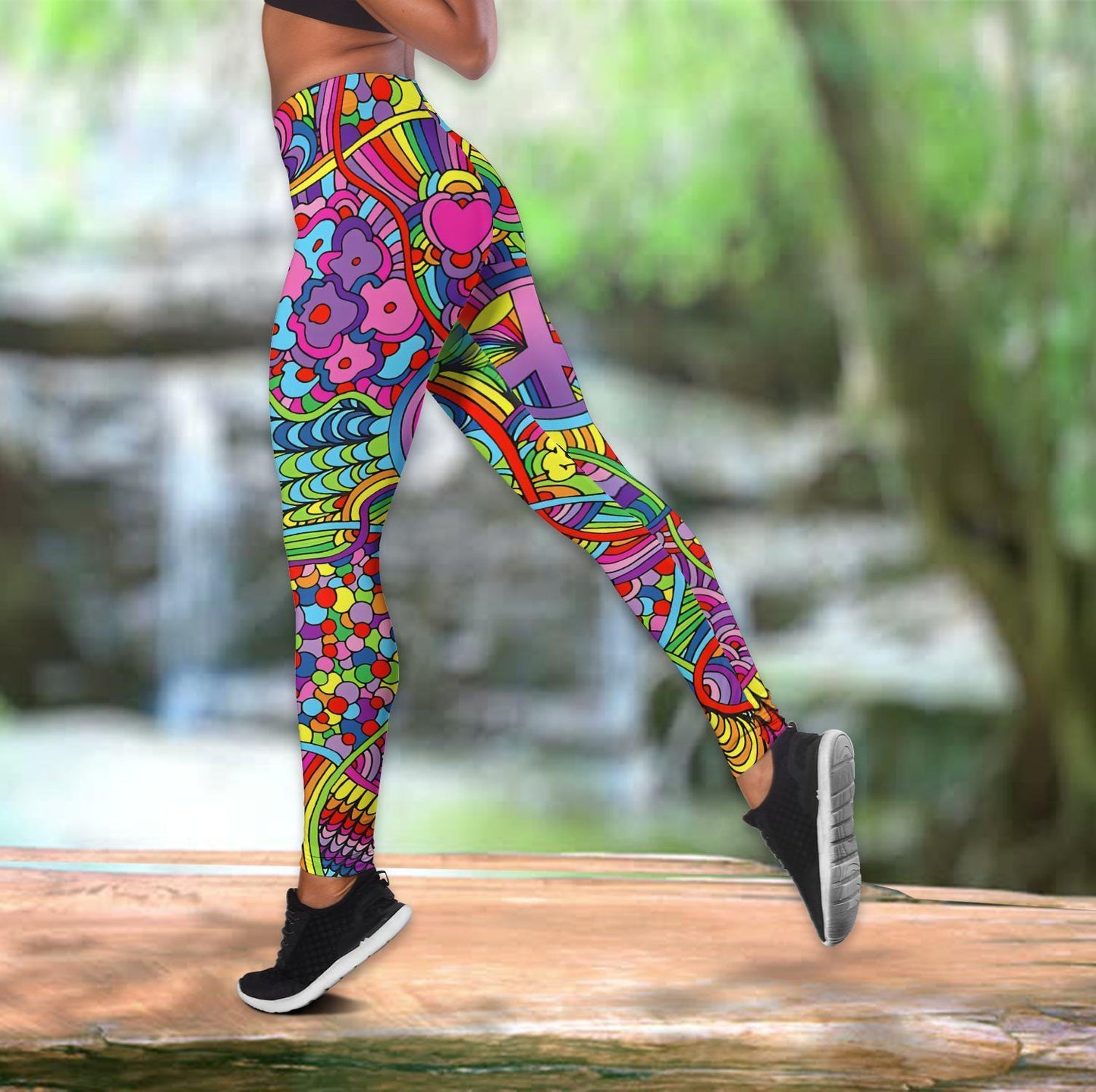 African Black Girl Pattern Legging & Tank top-ML-Apparel-ML-S-No Tank-Vibe Cosy™