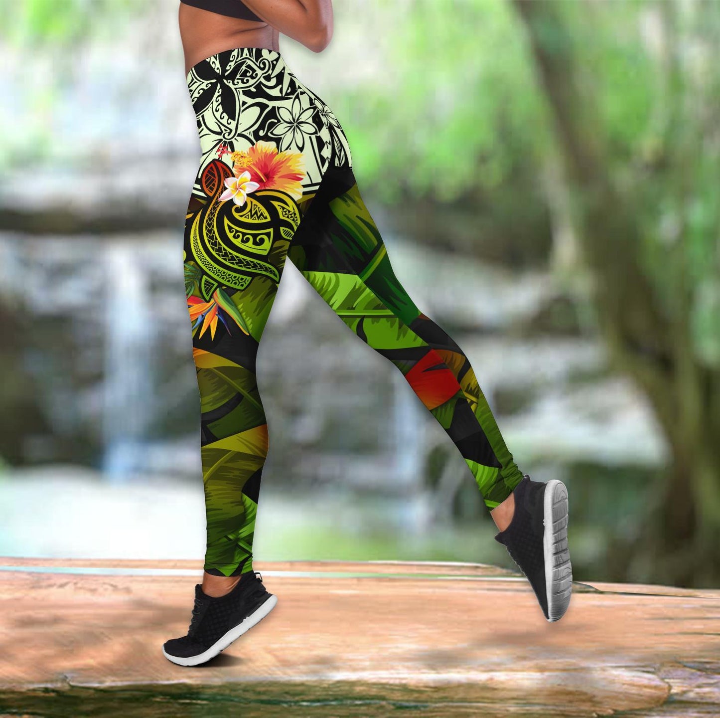 Amazing Turtle Polynesian Over Printed Legging & Tank top ML