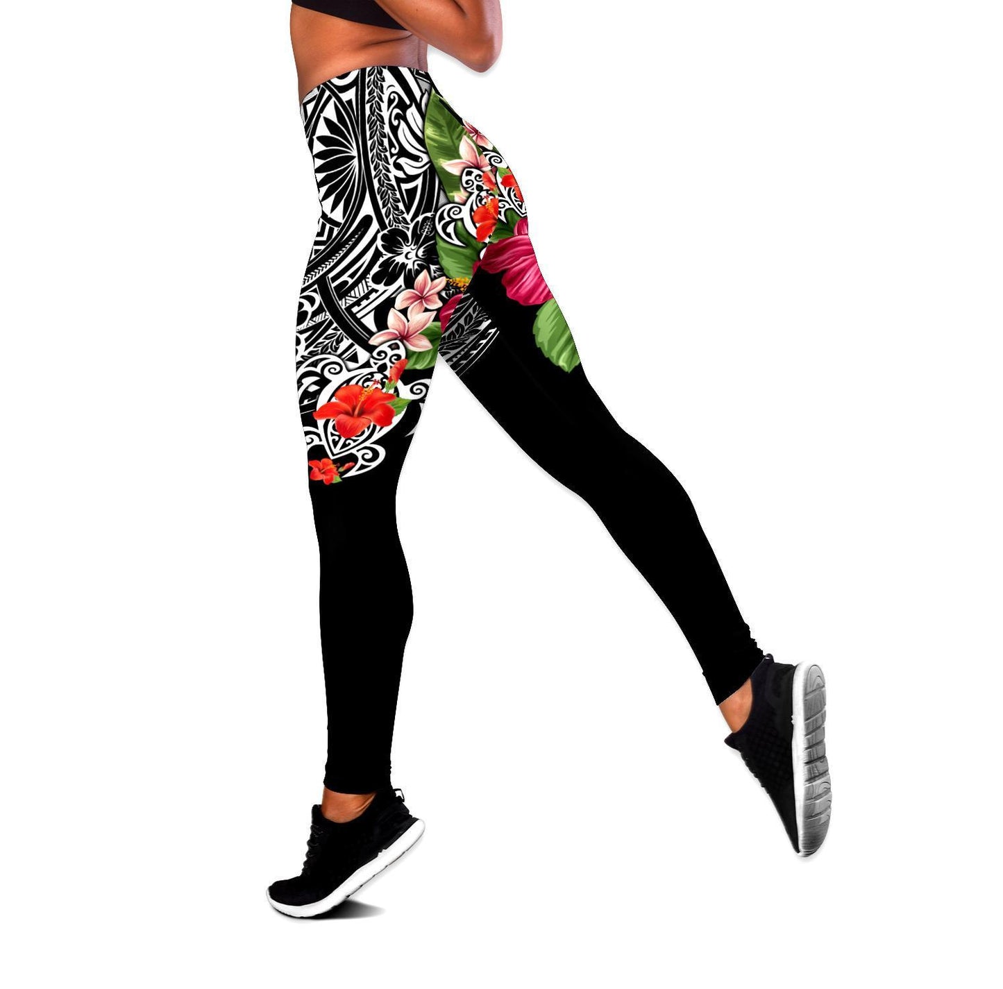 Amazing Polynesian Tattoo & Hibiscus Legging & Tank top ML