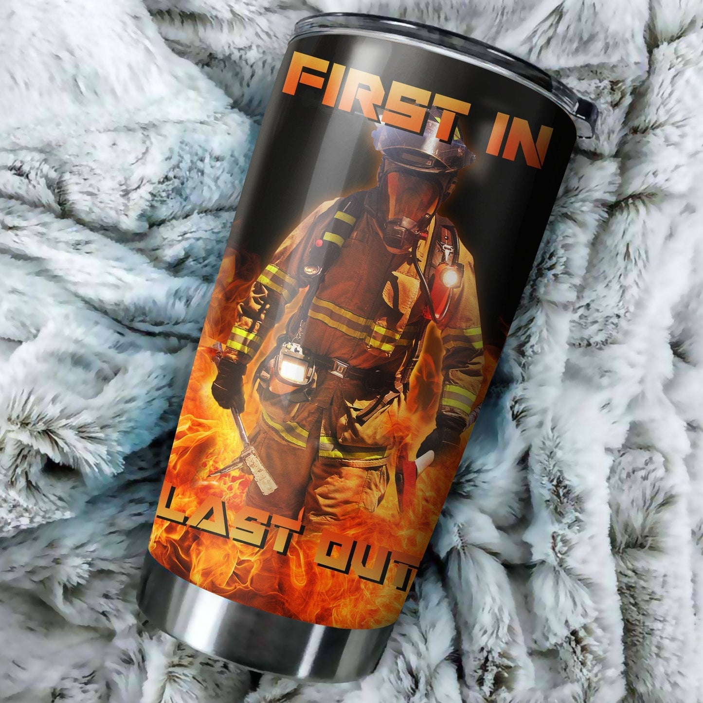 Brave Firefighter Customize Name Stainless Steel Tumbler