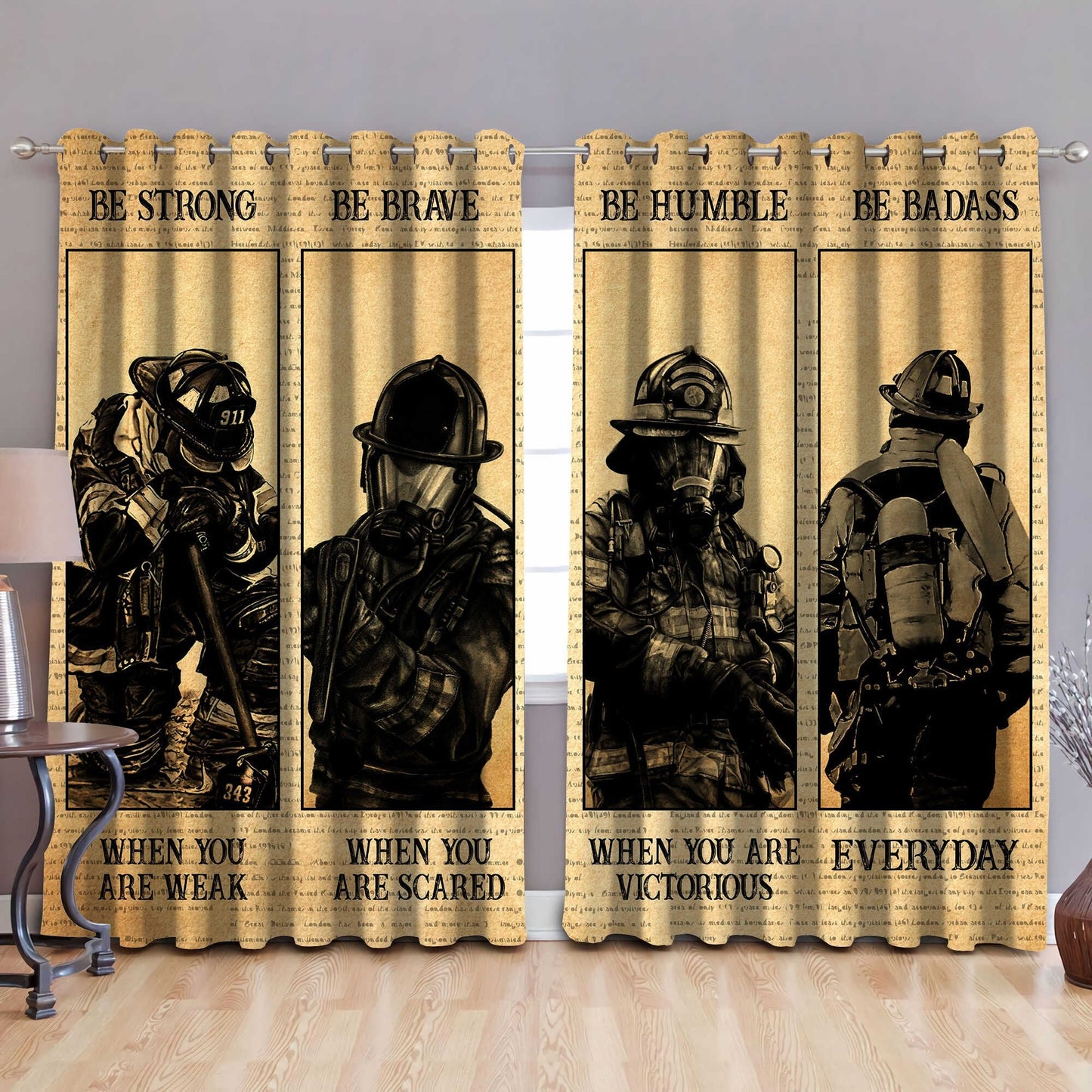 We Are Firefighters Blackout Thermal Grommet Window Curtains