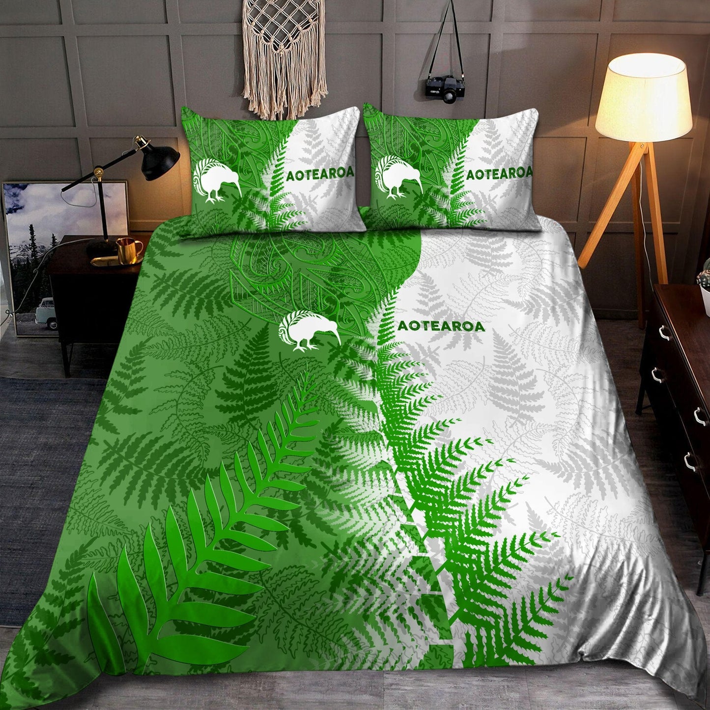 Aotearoa New Zealand Silver Fern Kiwi Classic 3D Bedding Set