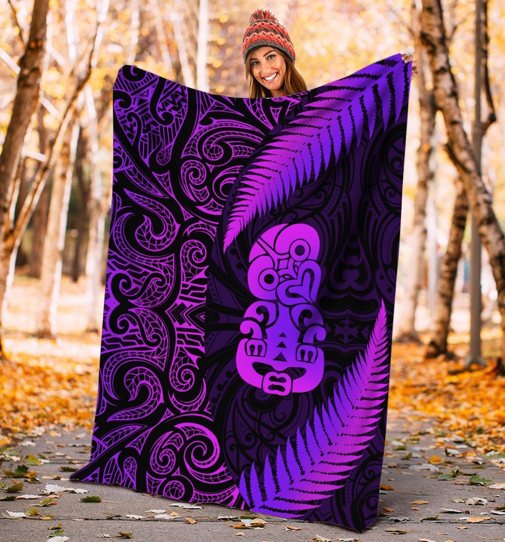 Aotearoa Manaia Silver Fern Purple 3D Printed Quilt