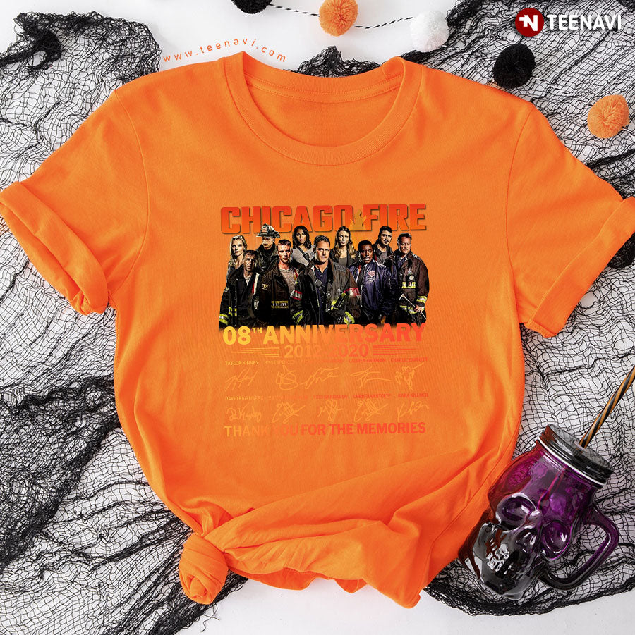 Chicago Fire 08th Anniversary 2012-2020 Signatures Thank You For The Memories T-Shirt