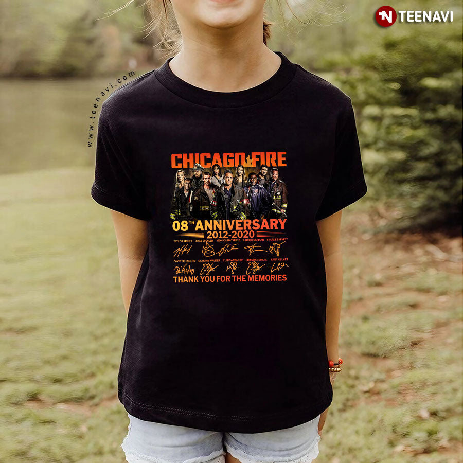 Chicago Fire 08th Anniversary 2012-2020 Signatures Thank You For The Memories T-Shirt