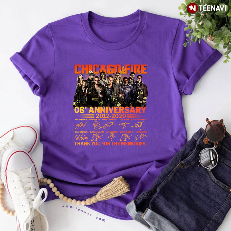 Chicago Fire 08th Anniversary 2012-2020 Signatures Thank You For The Memories T-Shirt