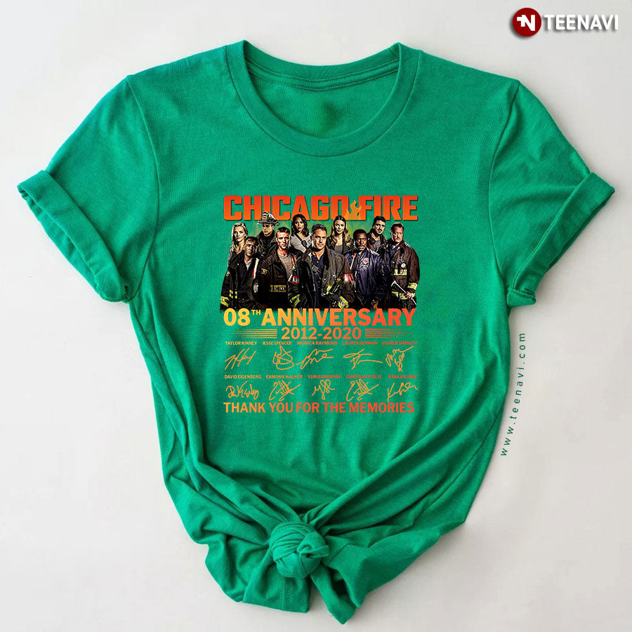 Chicago Fire 08th Anniversary 2012-2020 Signatures Thank You For The Memories T-Shirt