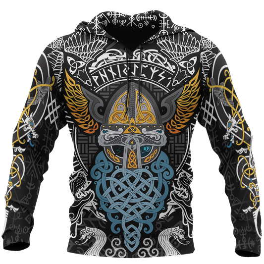 Viking Odin - Wotan Pullover Hoodie A0 - Amaze Style™-ALL OVER PRINT HOODIES