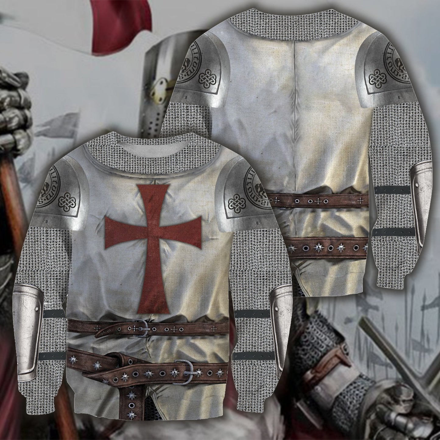 3D All Over Printed Knight Templar Tops - Amaze Style™-Apparel