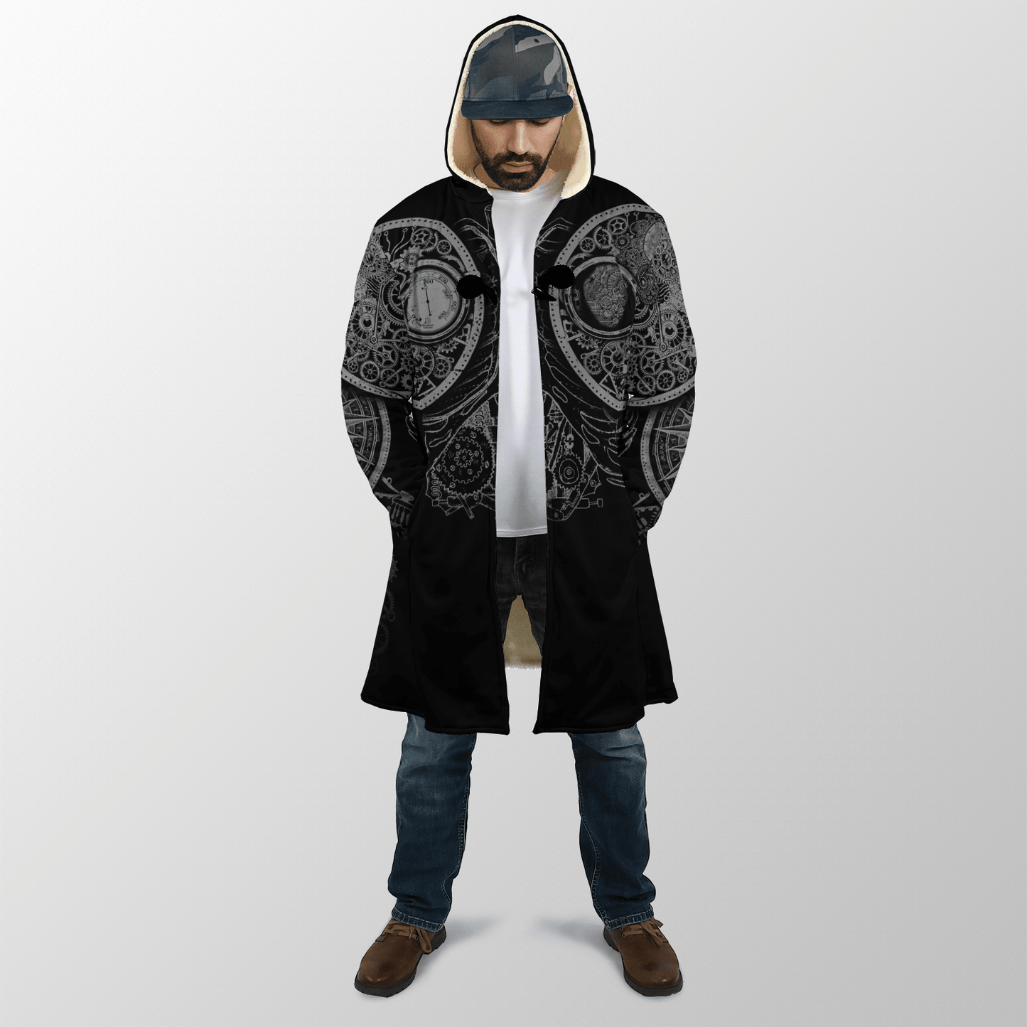 Steampunk Mechanic 3D Over Printed Cloak for Men and Women-ML