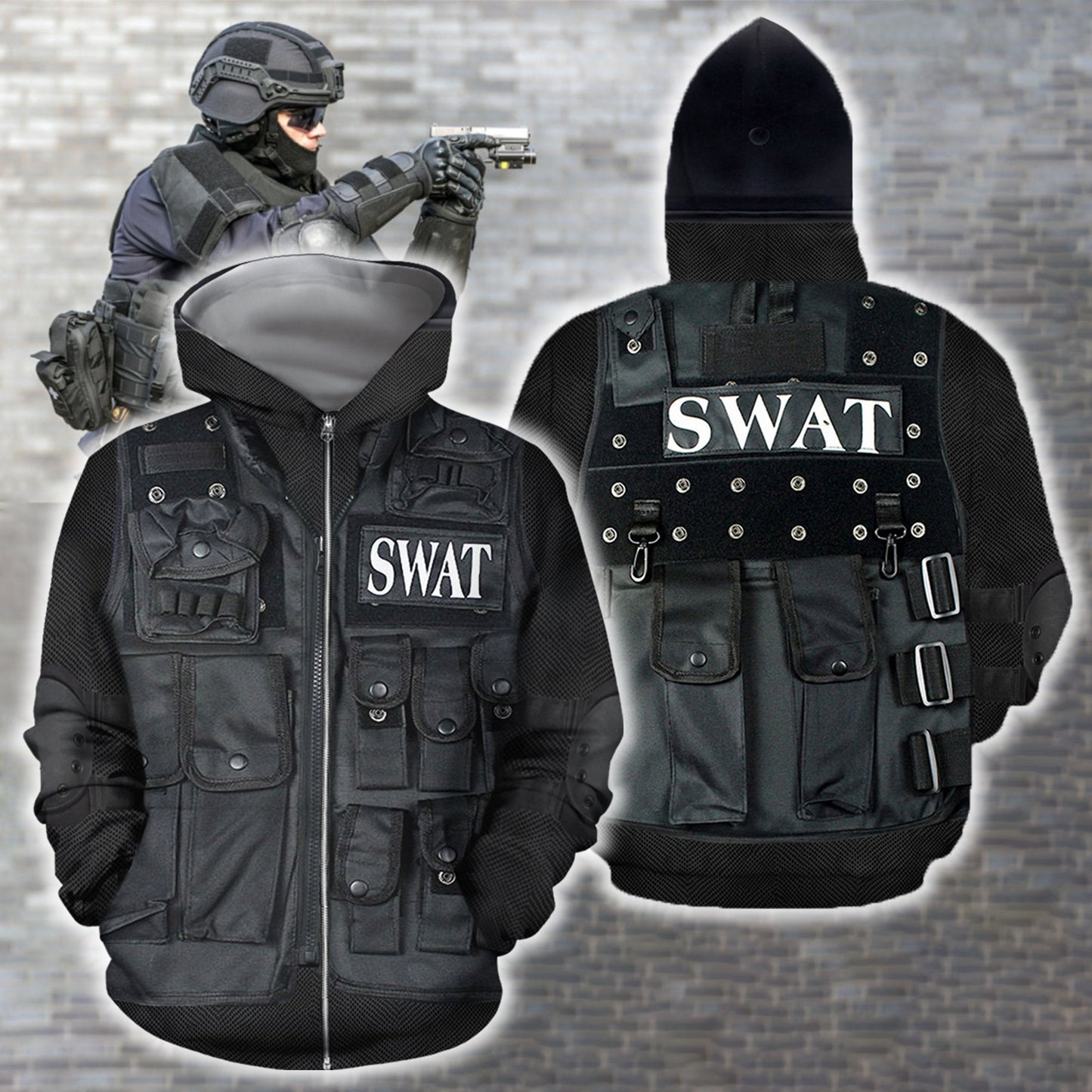 3D All Over Printed U.S SWAT Team Uniform - Amaze Style™-Apparel