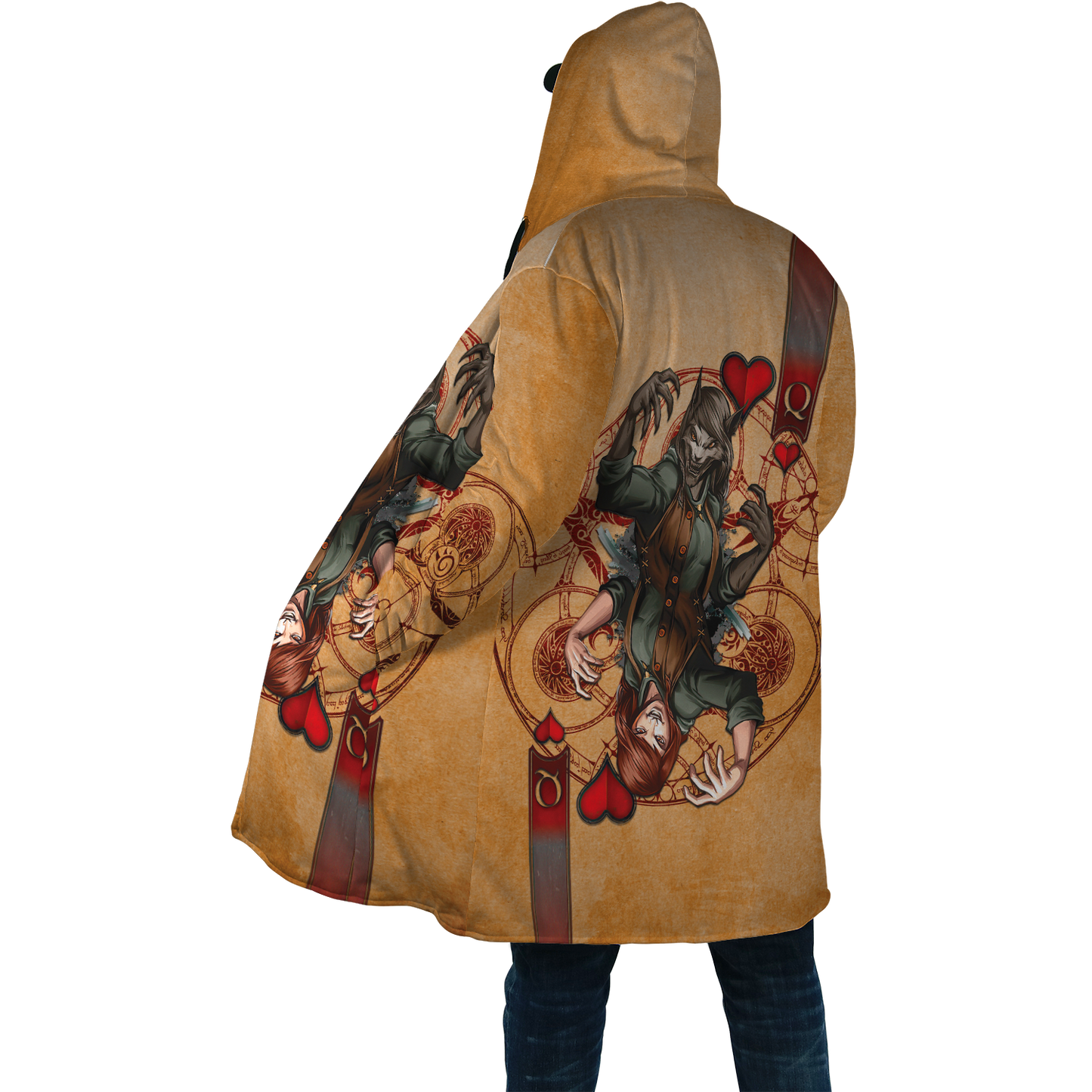 Wolf Poker All Over Printed Unisex Deluxe Hoodie ML