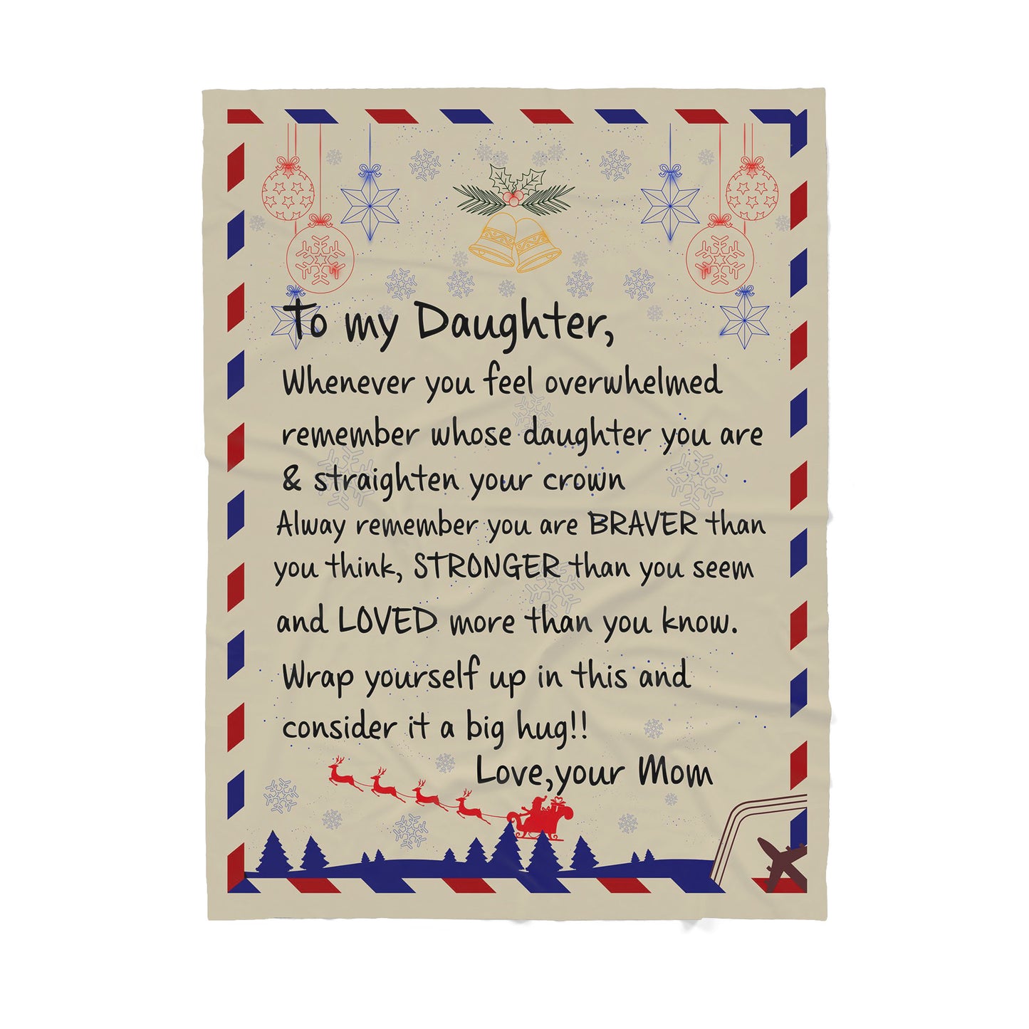 To My daughter Letter Blanket From Mom Sherpa Blanket TN
