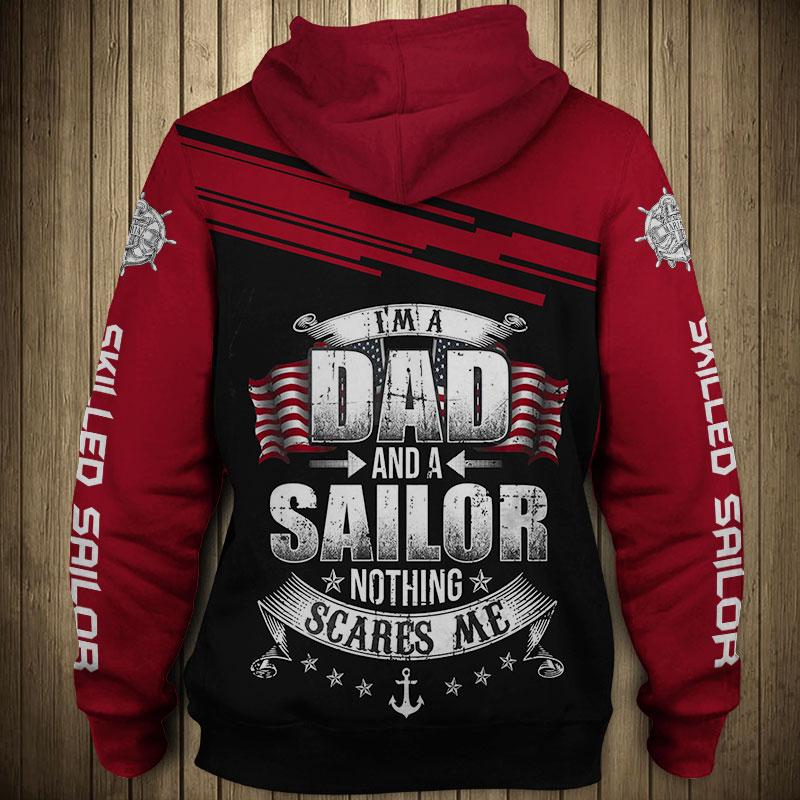 US Sailor Nothing scares Custom name 3D printed shirts