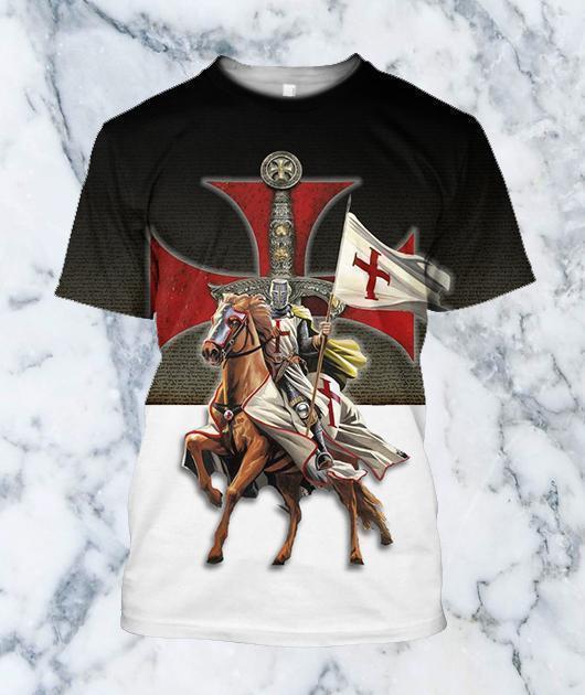 3D All Over Printed Knights Templar On Horseback - Amaze Style™-Apparel