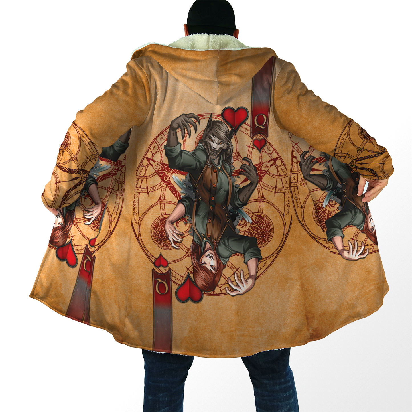 Wolf Poker All Over Printed Unisex Deluxe Hoodie ML