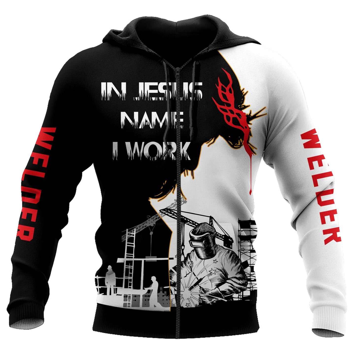 Welder In Jesus Name I Work Unisex All Over Printed Shirts MEI