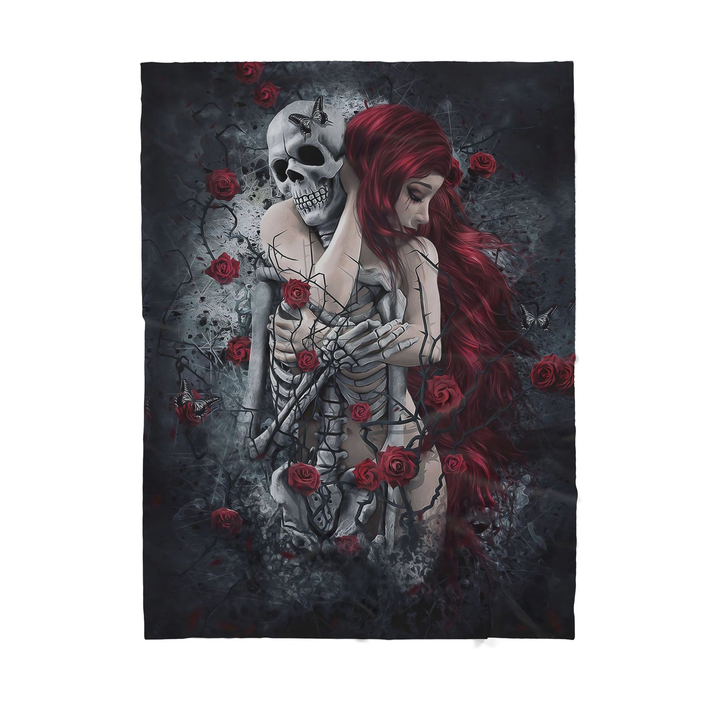 Infinite Store 3D Printed Skull Sherpa Blanket PL