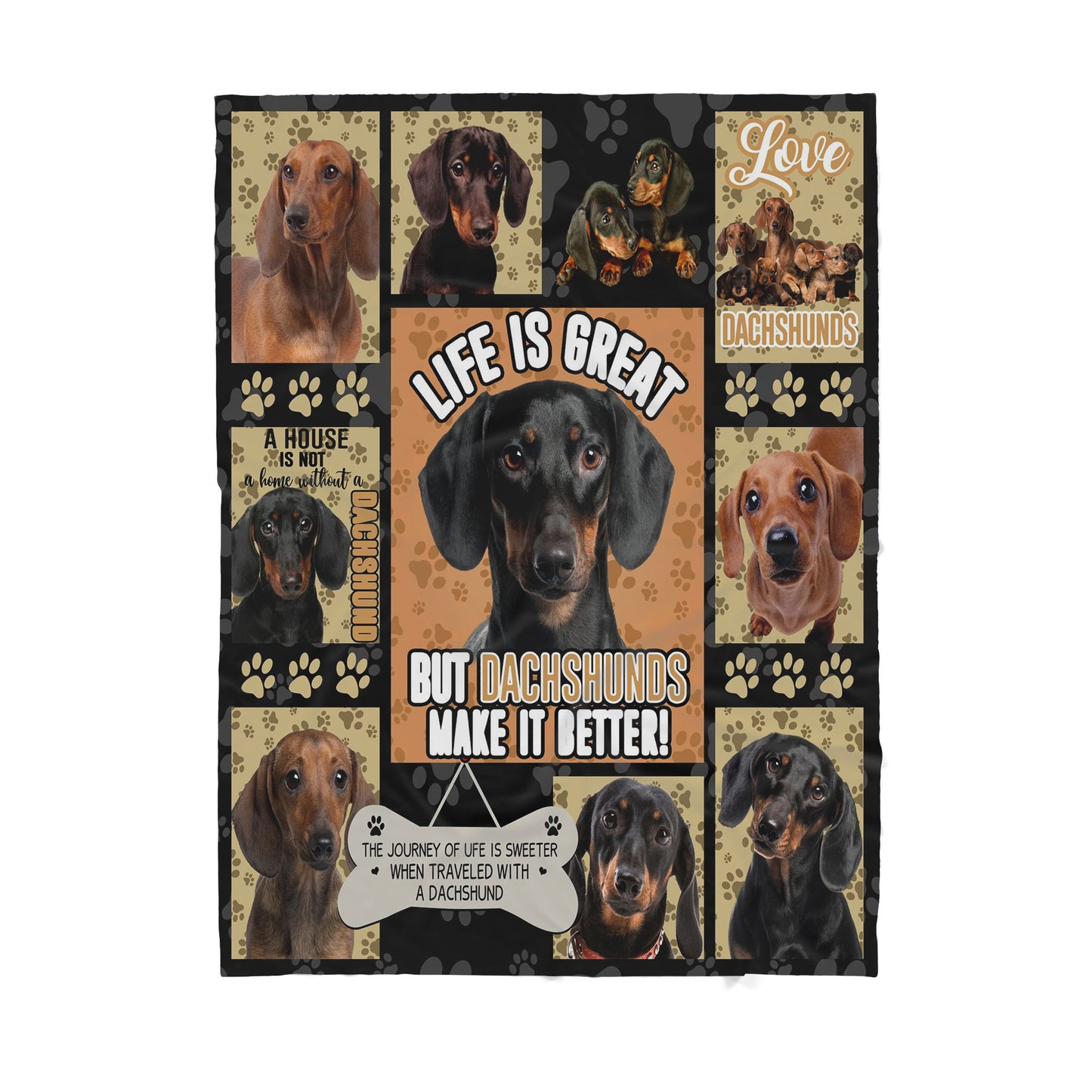 Custom Blanket Dachshund Wiener Make Life Better - Sherpa Blanket DL