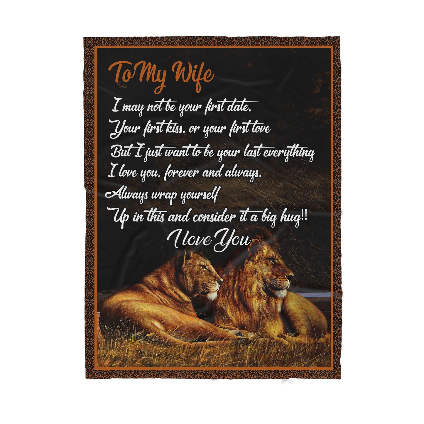 To My Wife Lion Couple Sherpa Blanket