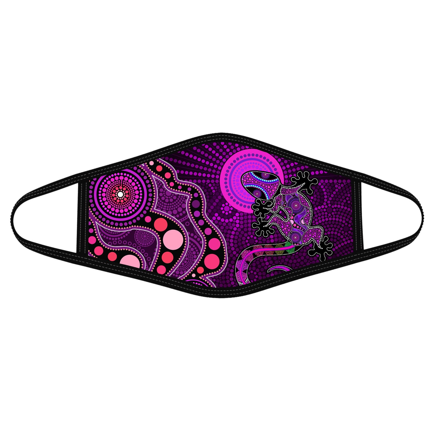 Aboriginal Australia Indigenous Purple The Lizard and The Sun Face Mask HC