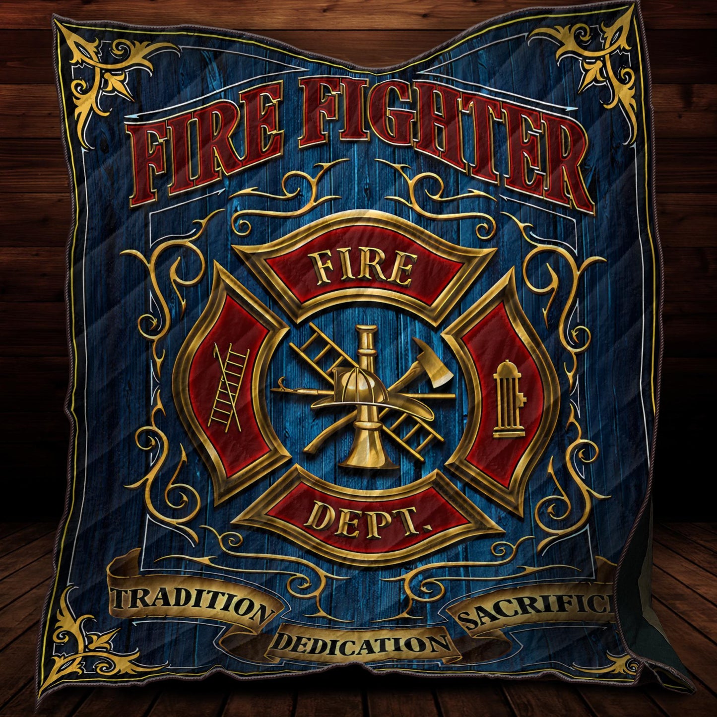 Great Symbol Firefighter Quilt Blanket