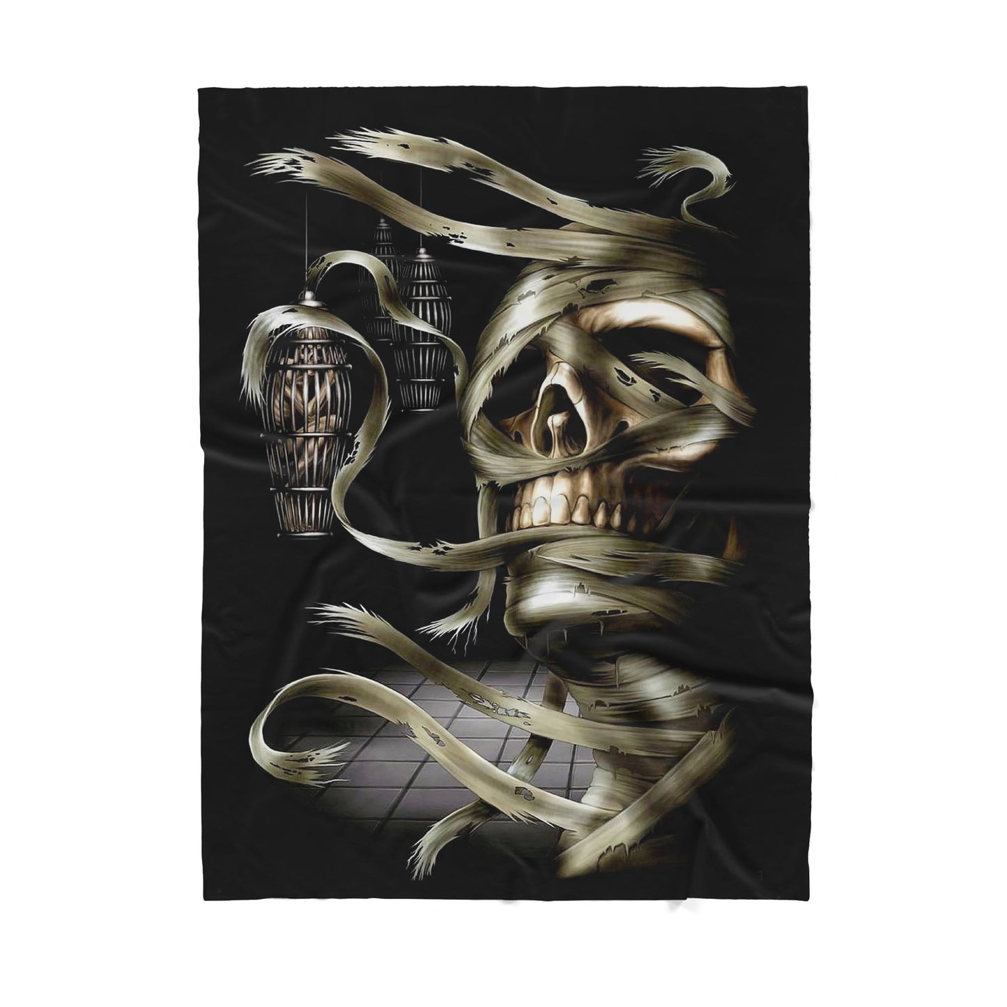 Infinite Store 3D Printed Skull Sherpa Blanket PL