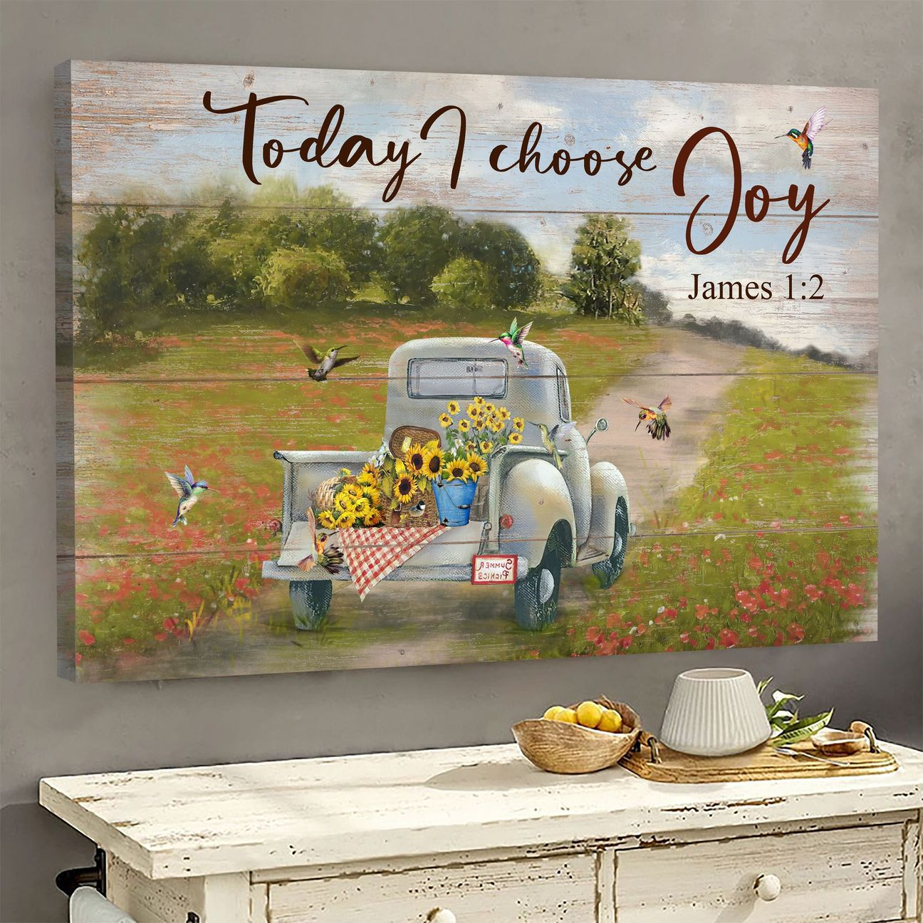 Today I choose joy Bible Christian Jesus Landscape Canvas Print Wall Art