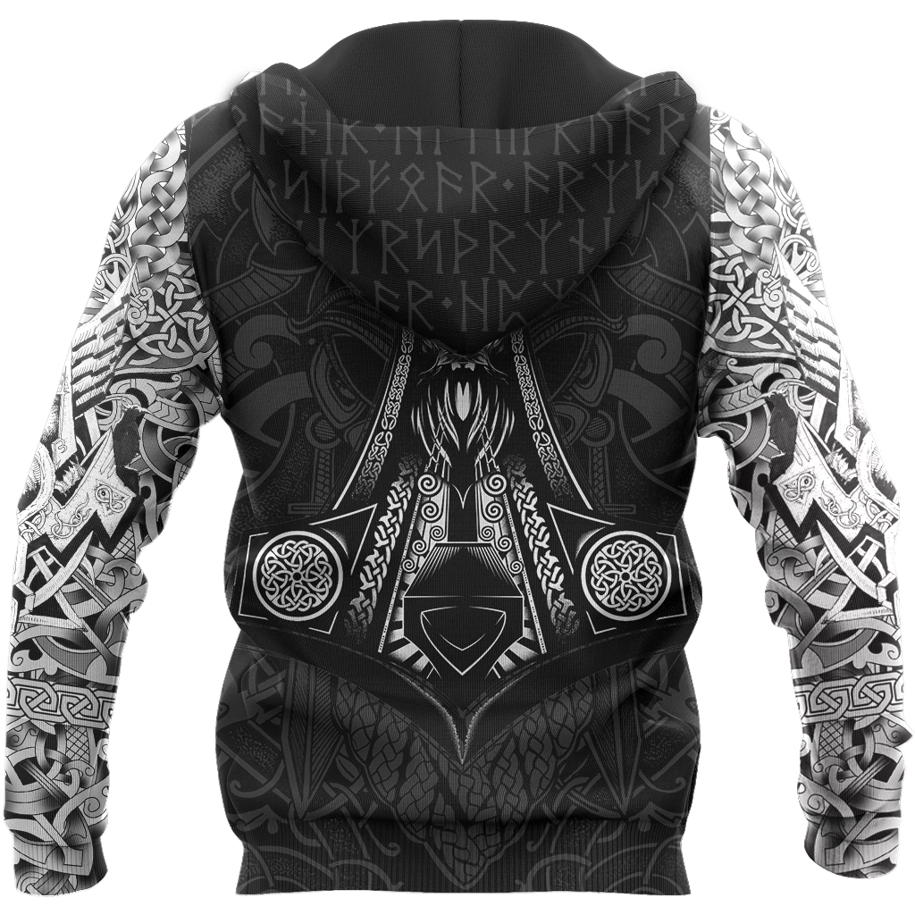 Vikings - Odin Tatoo Style - Amaze Style™-ALL OVER PRINT HOODIES