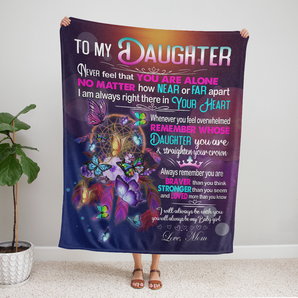 To My Daughter Butterfly Blanket