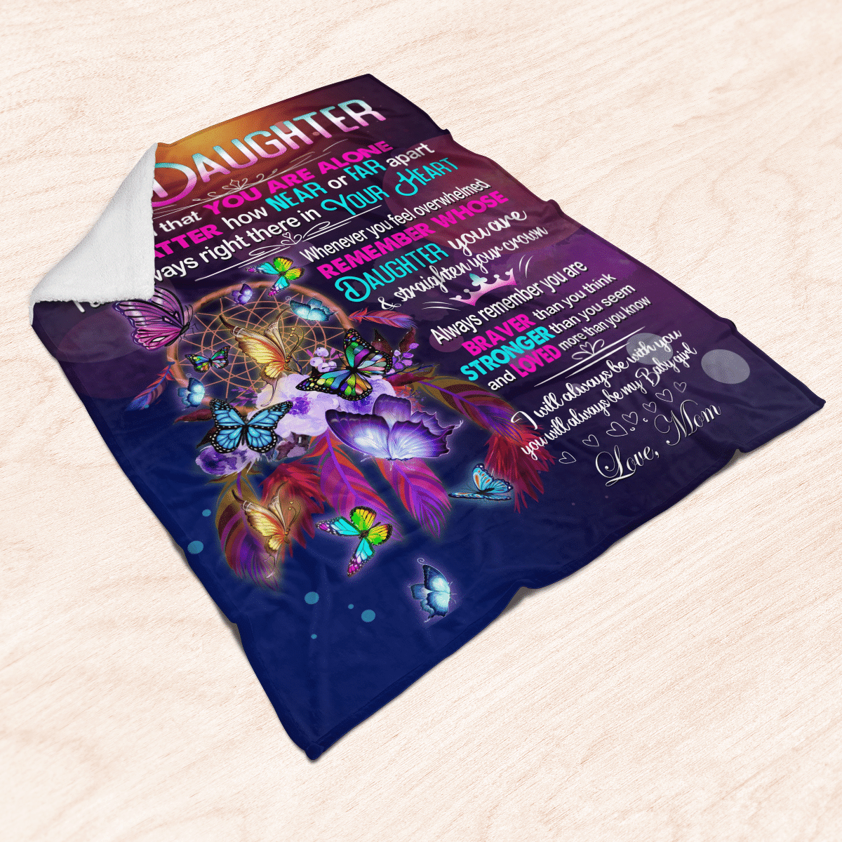 To My Daughter Butterfly Blanket