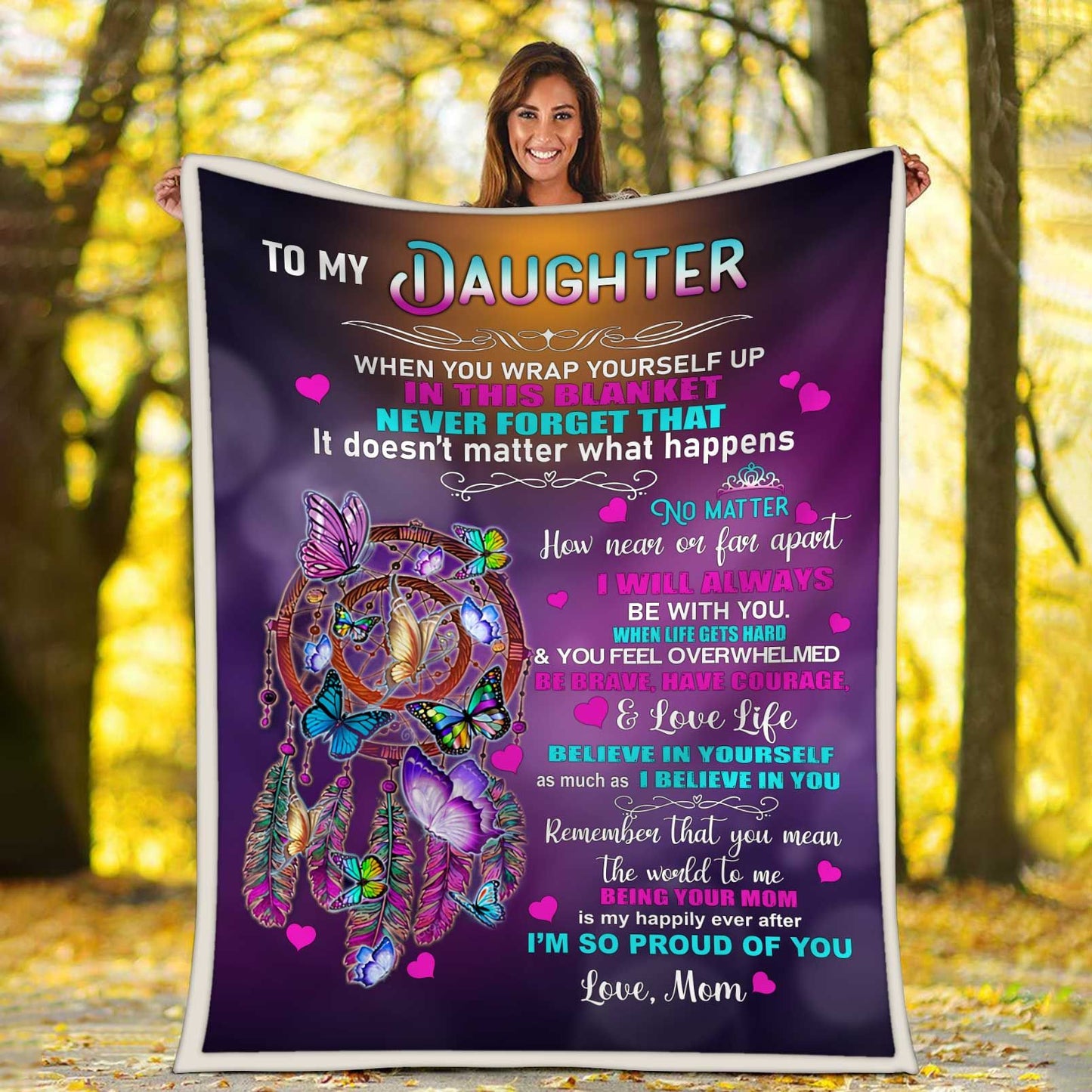 To My Daughter Butterfly Blanket