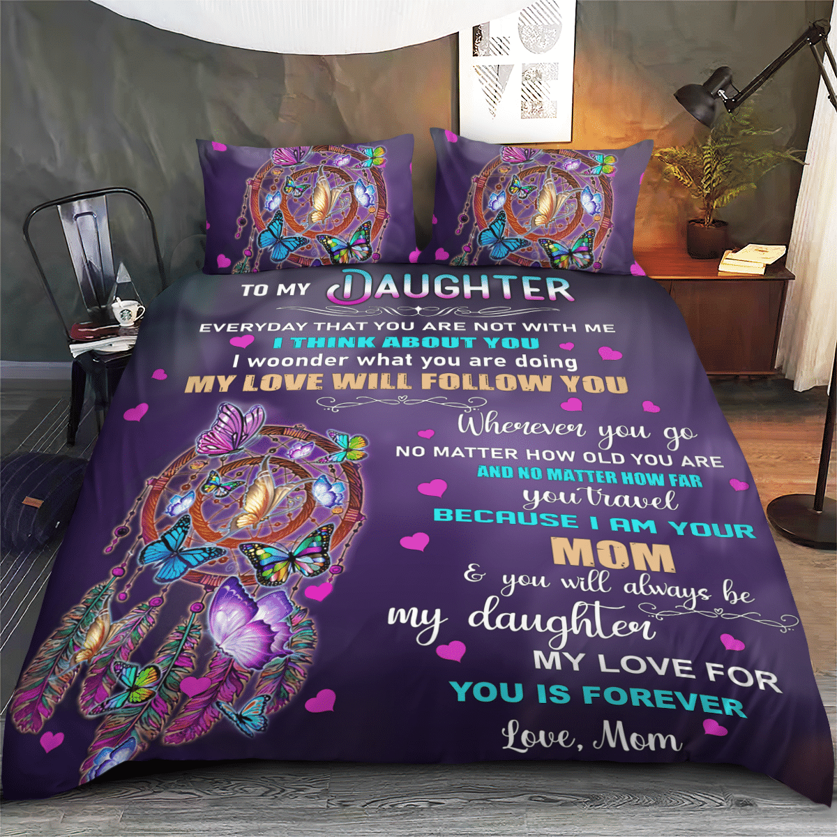 To My Daughter Dream Catcher Bedding Set