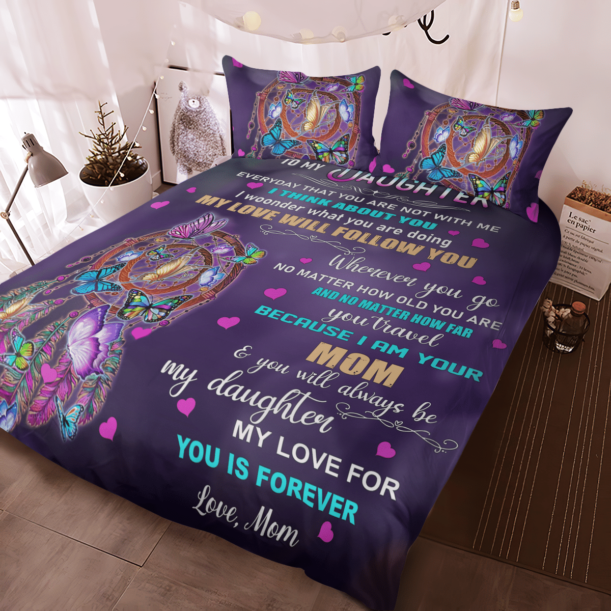 To My Daughter Dream Catcher Bedding Set