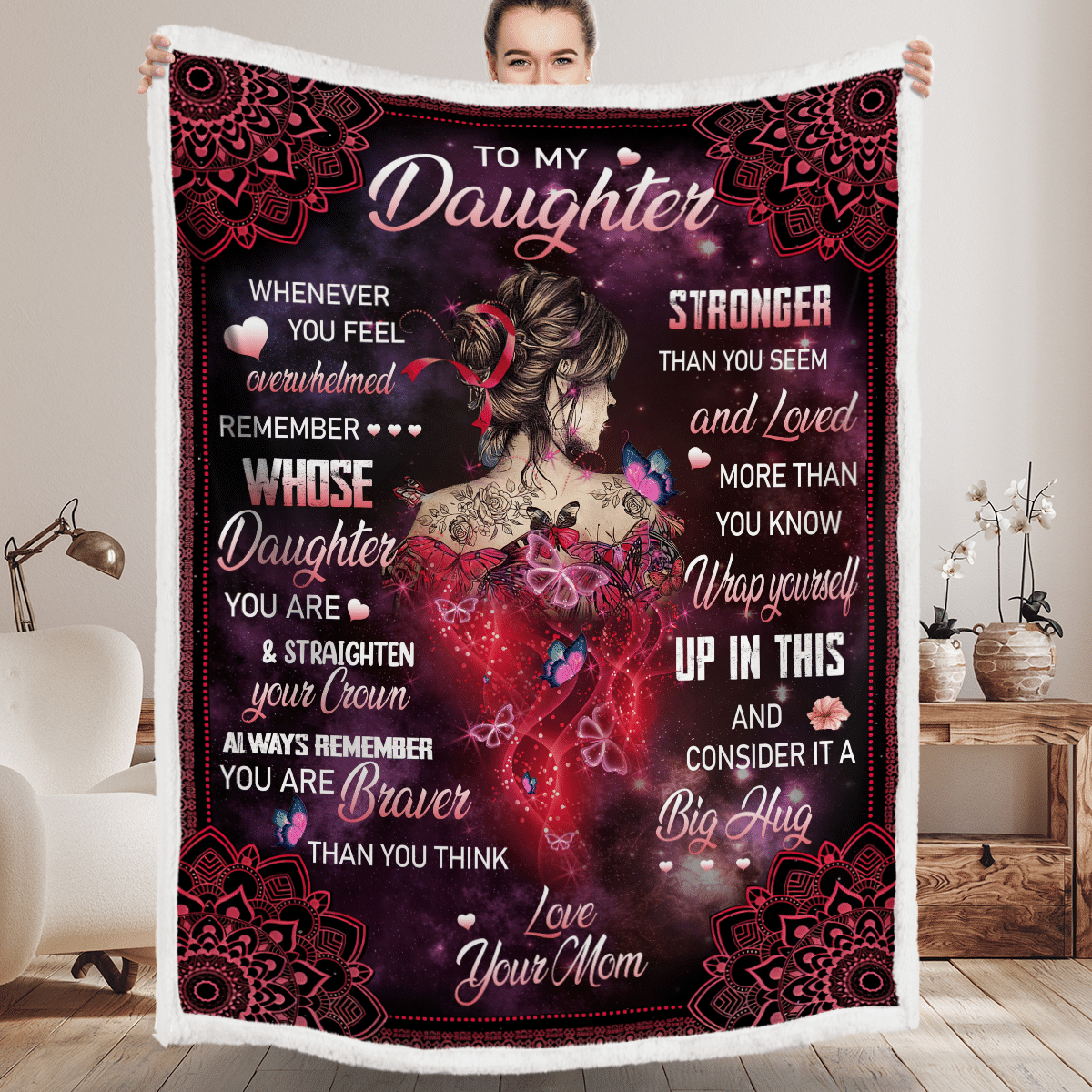 To My Daughter From Mom - Premium Blanket