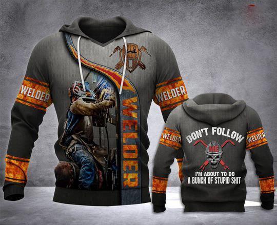 Welder Yelling all over Unisex 3D Hoodie All Over Printed Shirts