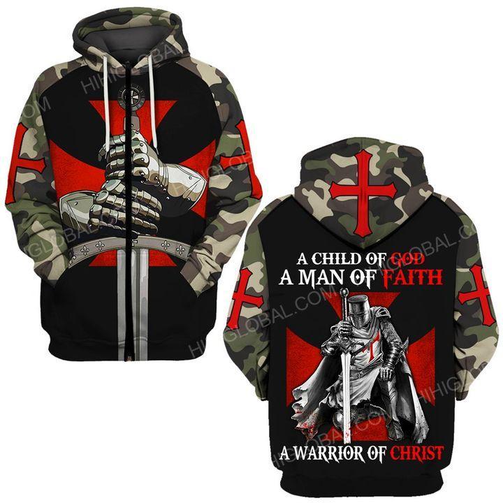 A CHILD OF GOD A MAN OF FAITH A WARRIOR OF CHRIST ALL OVER PRINTED SHIRTS - Amaze Style™-Apparel